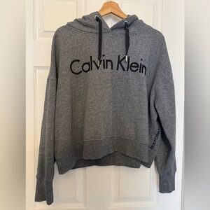 Calvin Klein Performance cropped women’s hoodie in grey, size XL